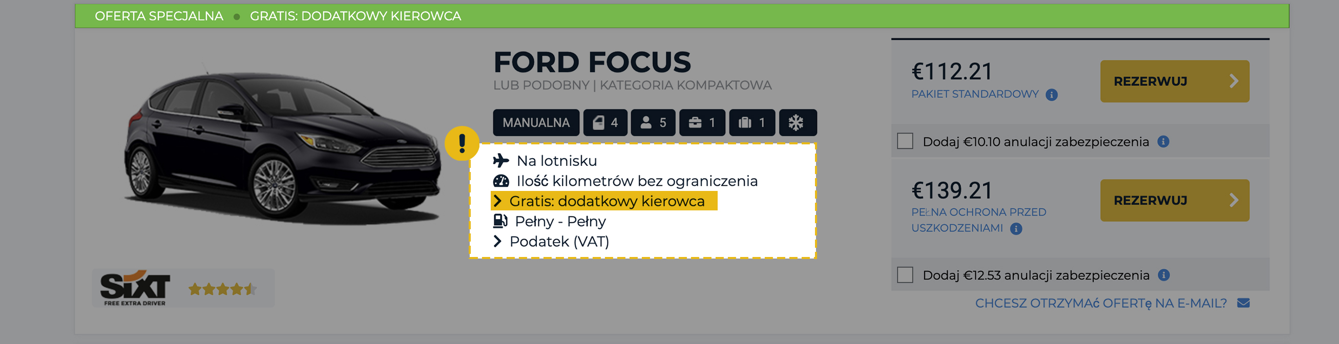 Gratis: Dodatkowy kierowca