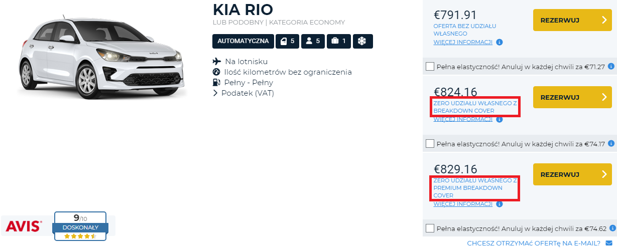 Zero udziału własnego z Breakdown Cover